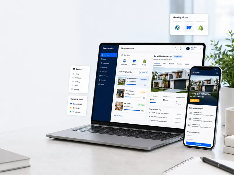Minh họa dịch vụ Thiết kế Website/Landing Page